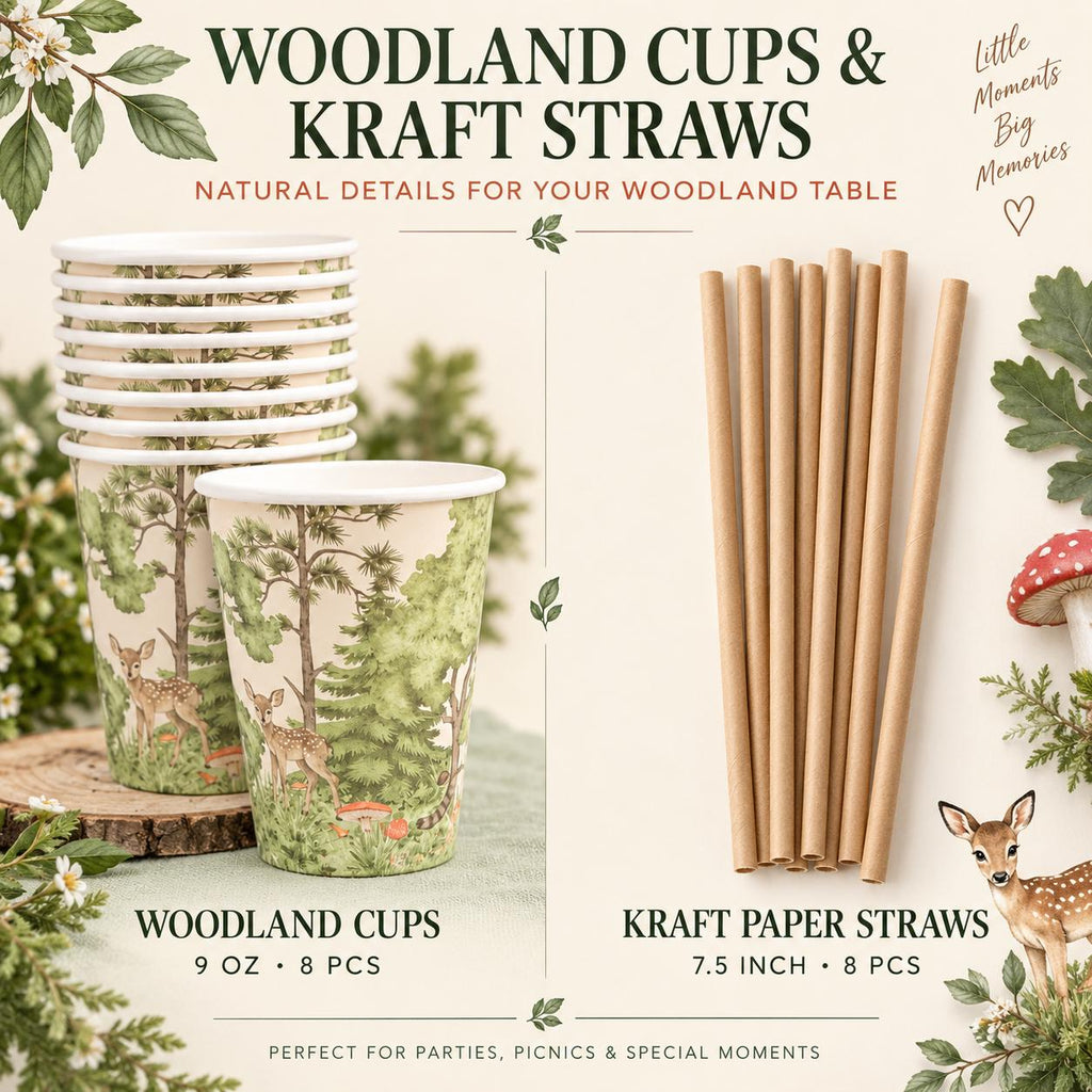 Woodland Party Table Set for 8 | Forest Birthday Tableware