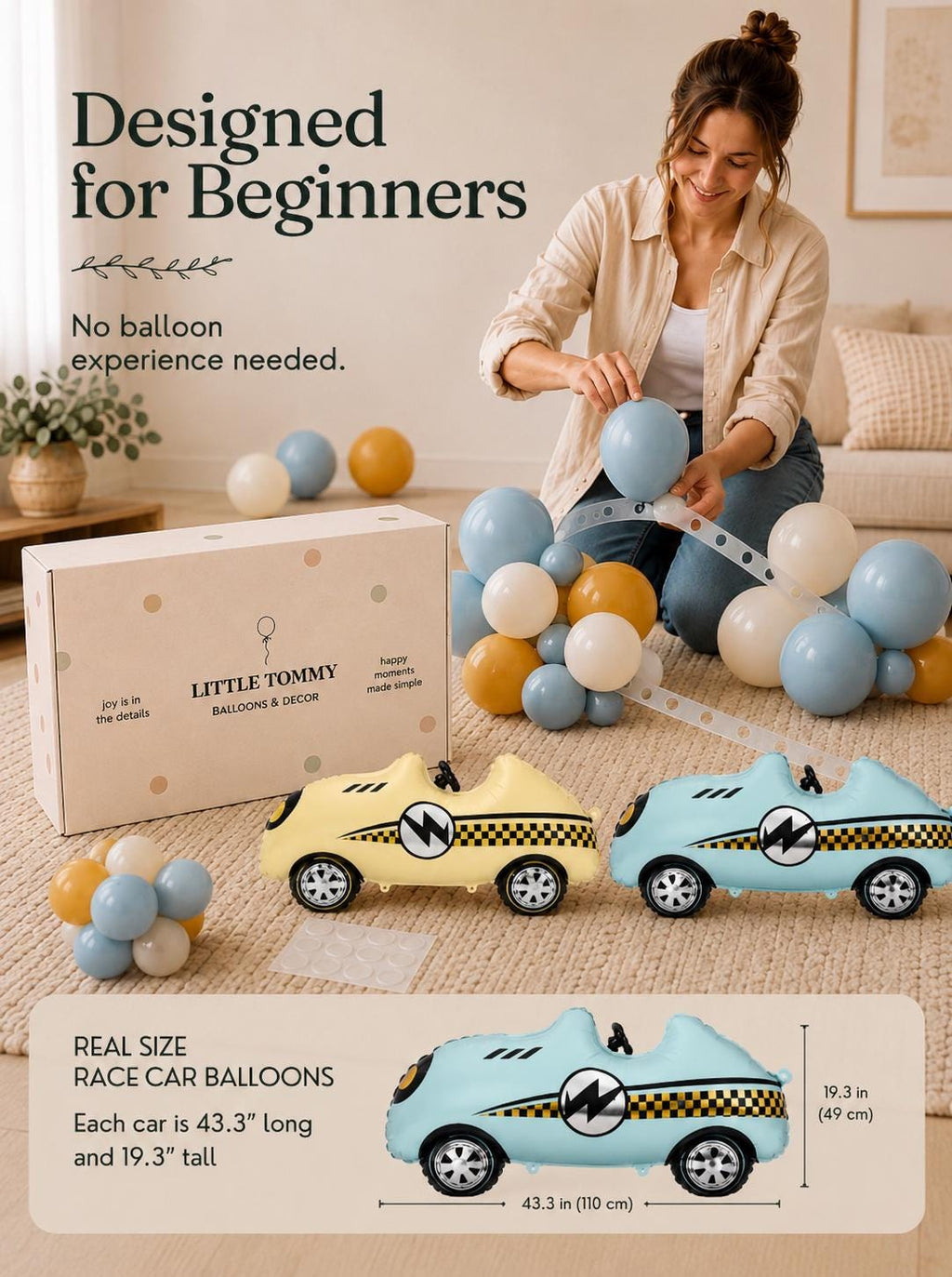 Race Car Balloon Garland Kit | Race Birthday Party Decor