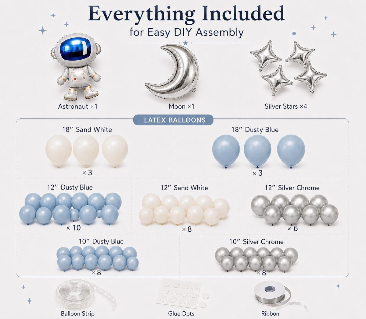 Space Balloon Garland Kit | Astronaut Birthday Party Decor