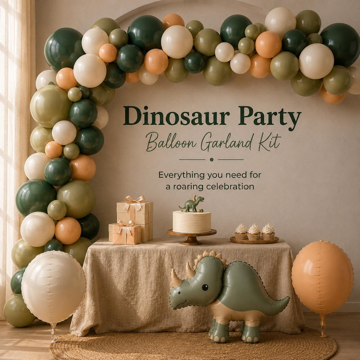 Dinosaur Balloon Garland Kit | Dinosaur Birthday Party Decor
