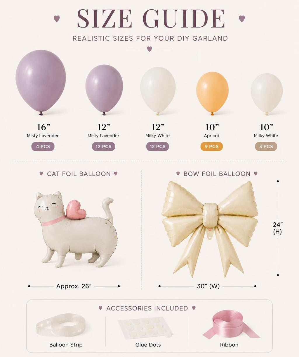 Kitty Balloon Garland Kit | Sleepover Birthday Party Decor