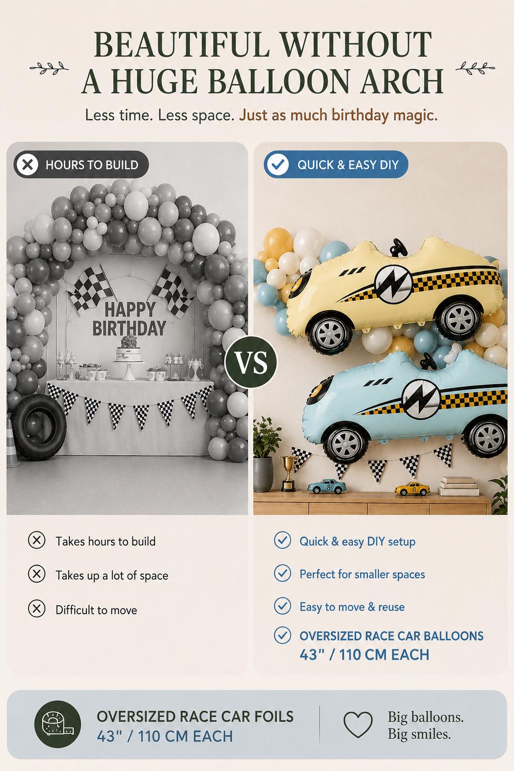 Race Car Balloon Garland Kit | Race Birthday Party Decor
