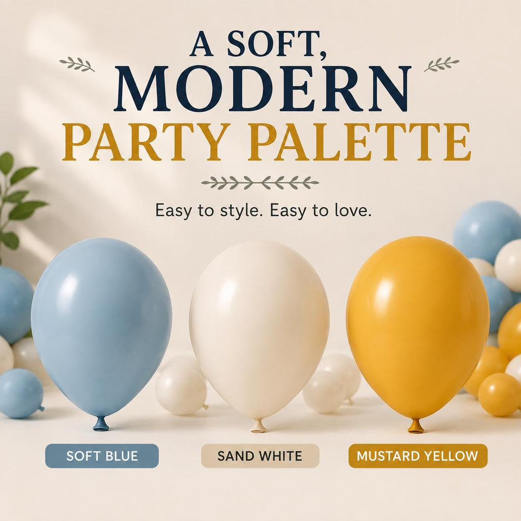 Balloon Garland Kit, 45 Blue White Yellow Balloons, Party Decor