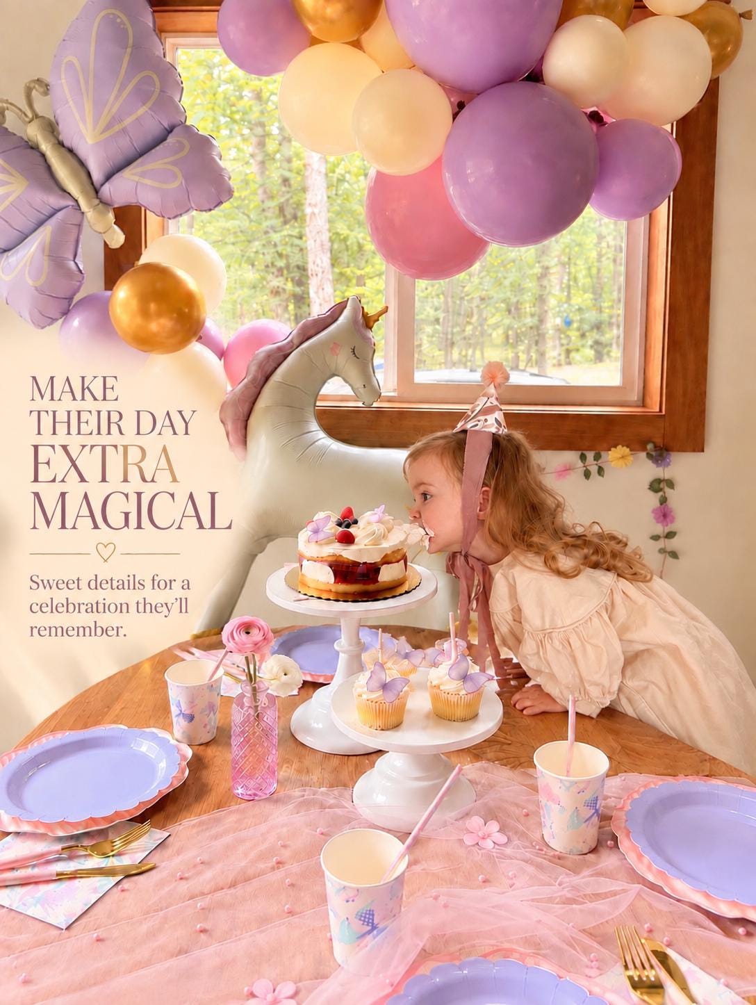 Unicorn Party Table Set for 8 | Unicorn Birthday Tableware