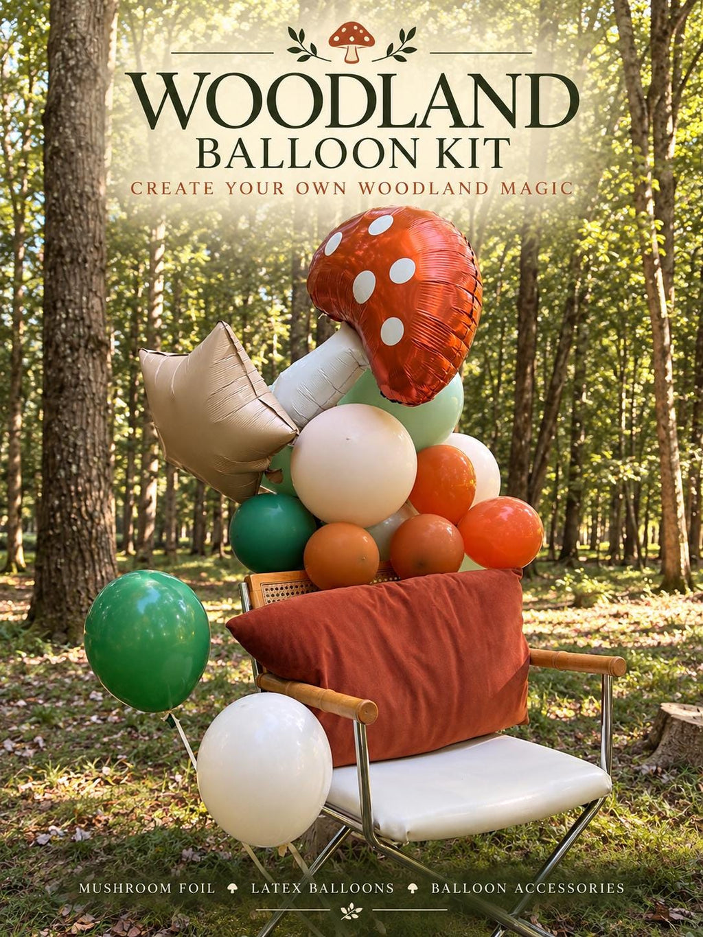 Forest Balloon Garland Kit | Woodland Birthday Party Decor