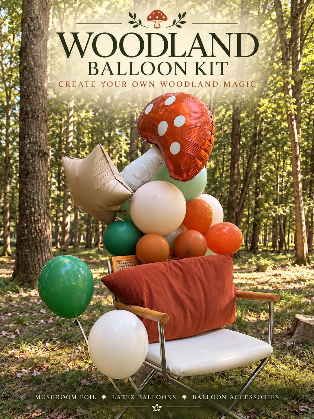 Forest Balloon Garland Kit | Woodland Birthday Party Decor