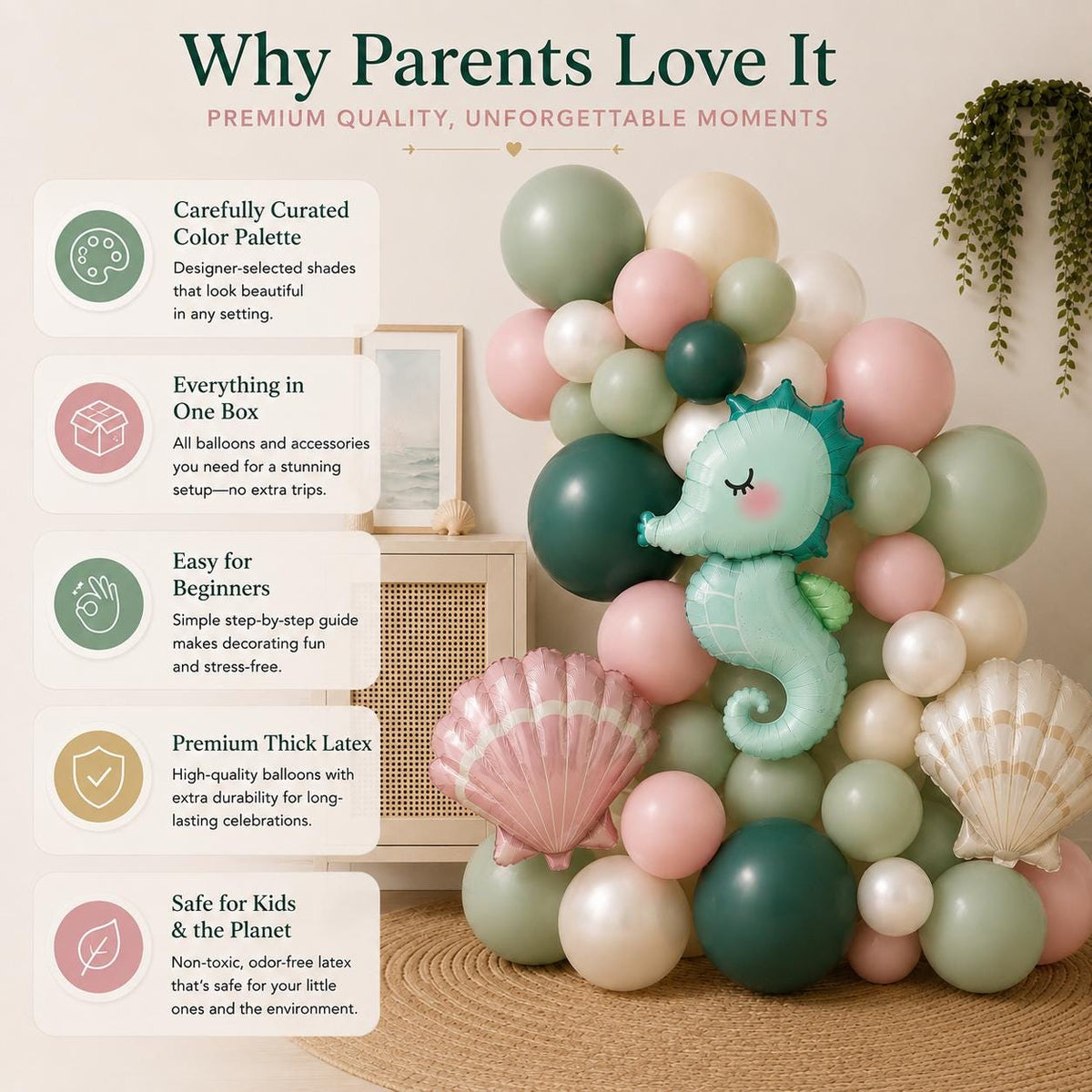 Ocean Balloon Garland Kit | Mermaid Birthday Party Decor