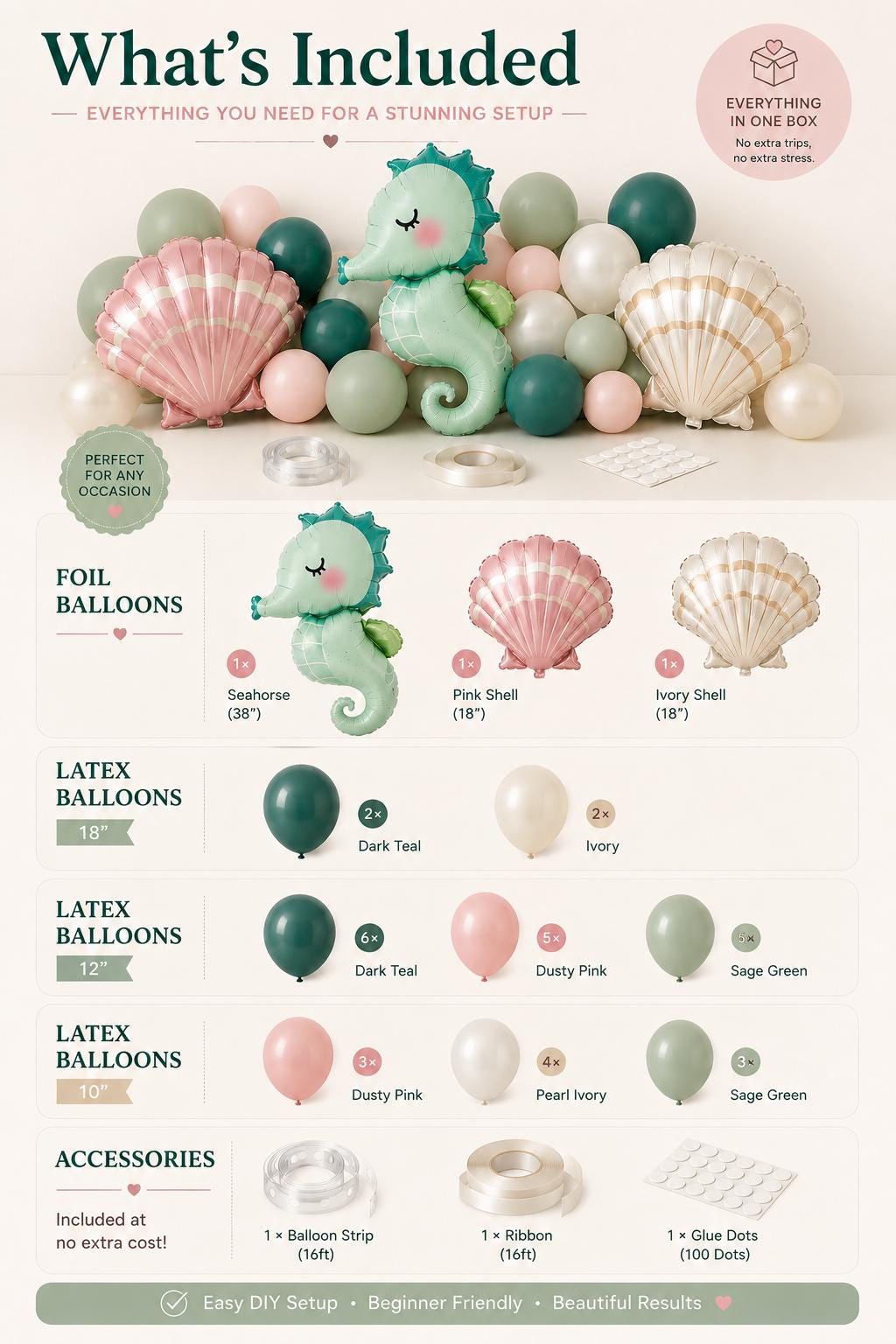 Ocean Balloon Garland Kit | Mermaid Birthday Party Decor