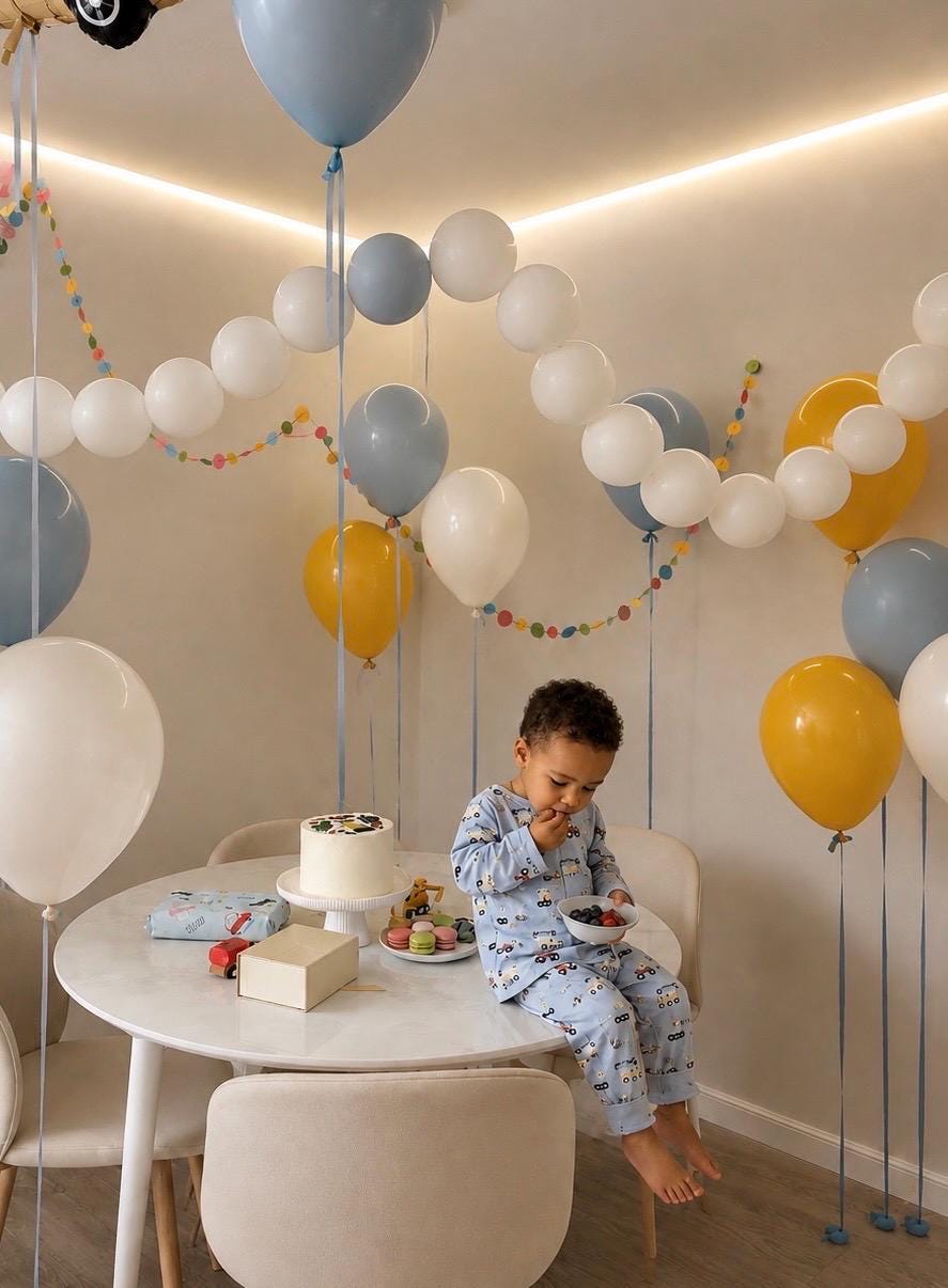 Balloon Garland Kit, 45 Blue White Yellow Balloons, Party Decor