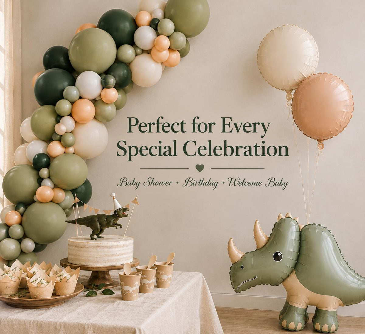 Dinosaur Balloon Garland Kit | Dinosaur Birthday Party Decor