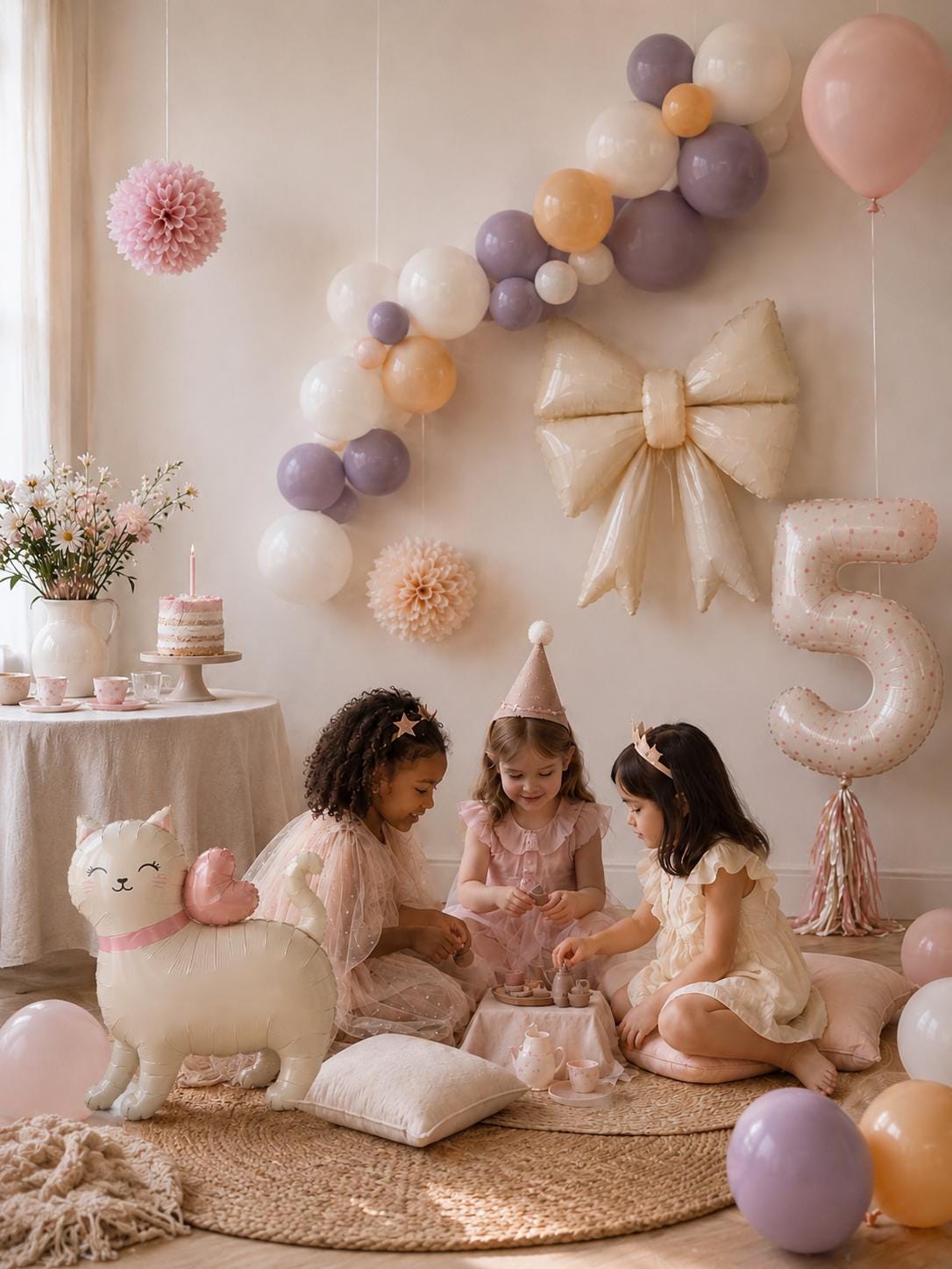 Kitty Balloon Garland Kit | Sleepover Birthday Party Decor