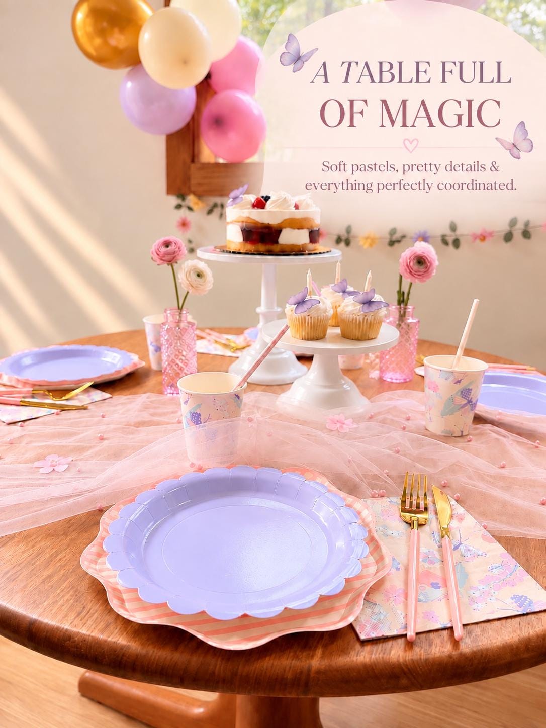 Unicorn Party Table Set for 8 | Unicorn Birthday Tableware