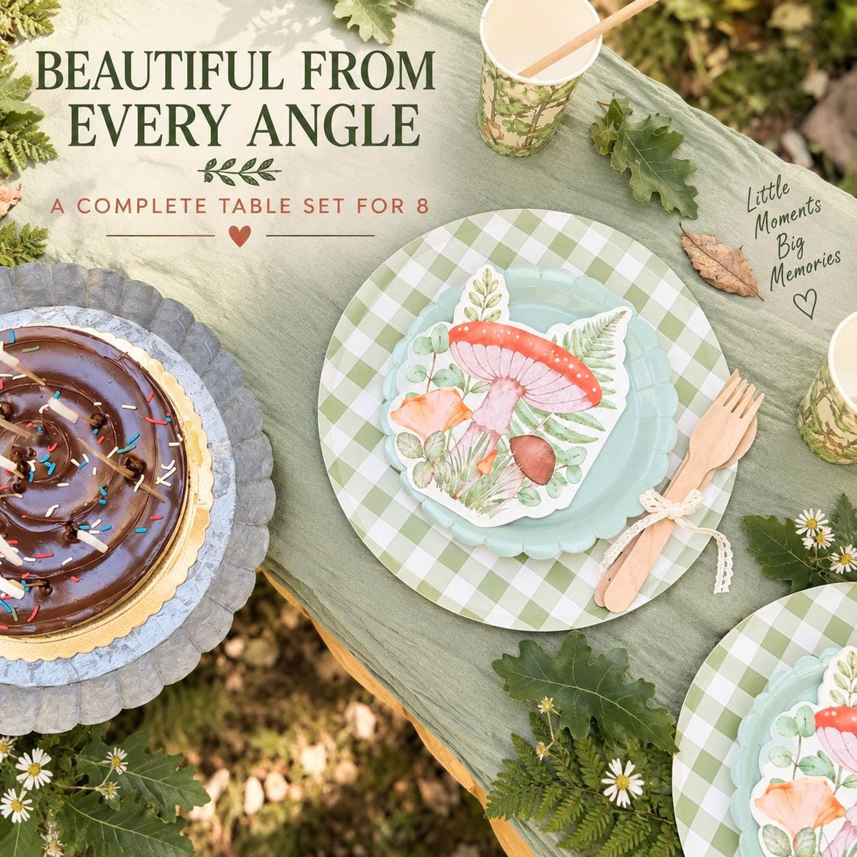 Woodland Party Table Set for 8 | Forest Birthday Tableware