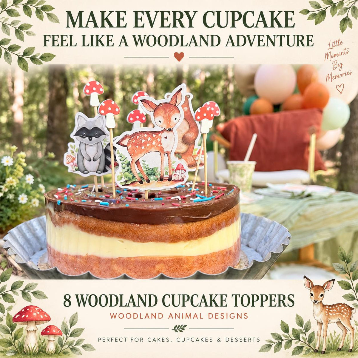 Woodland Party Table Set for 8 | Forest Birthday Tableware