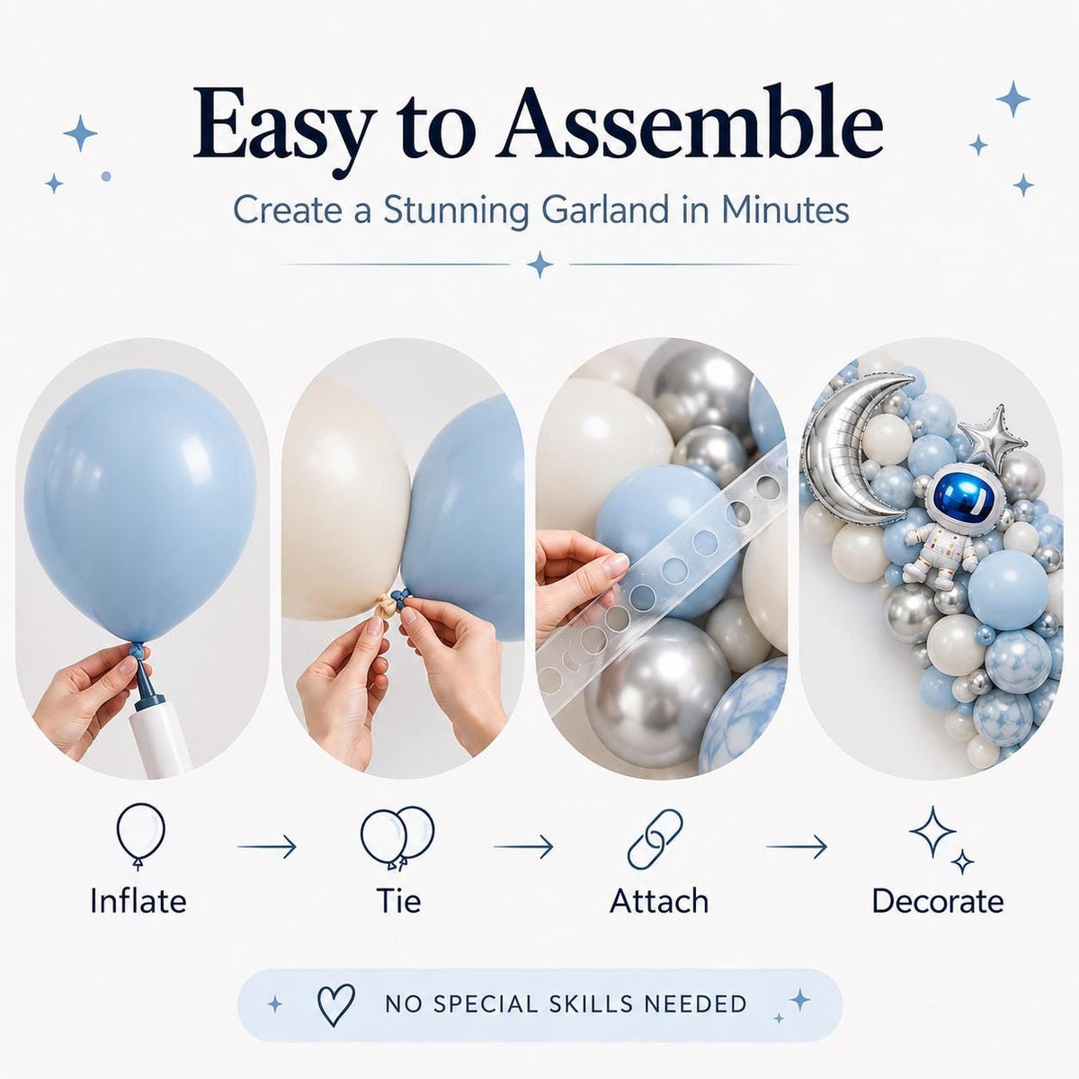 Space Balloon Garland Kit | Astronaut Birthday Party Decor