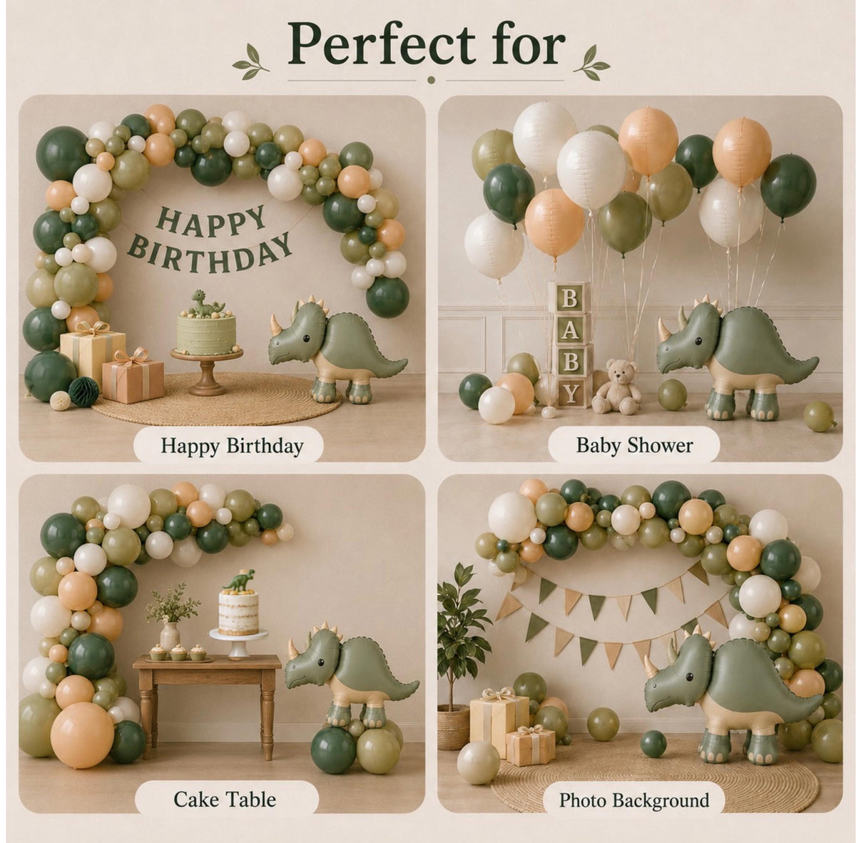 Dinosaur Balloon Garland Kit | Dinosaur Birthday Party Decor