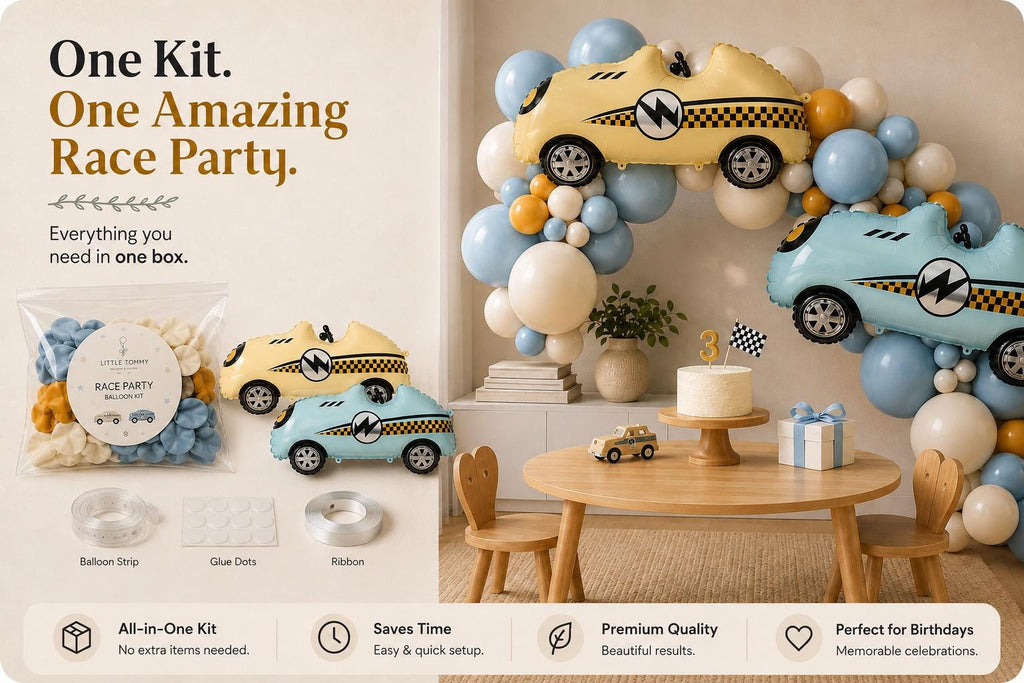Race Car Balloon Garland Kit | Race Birthday Party Decor