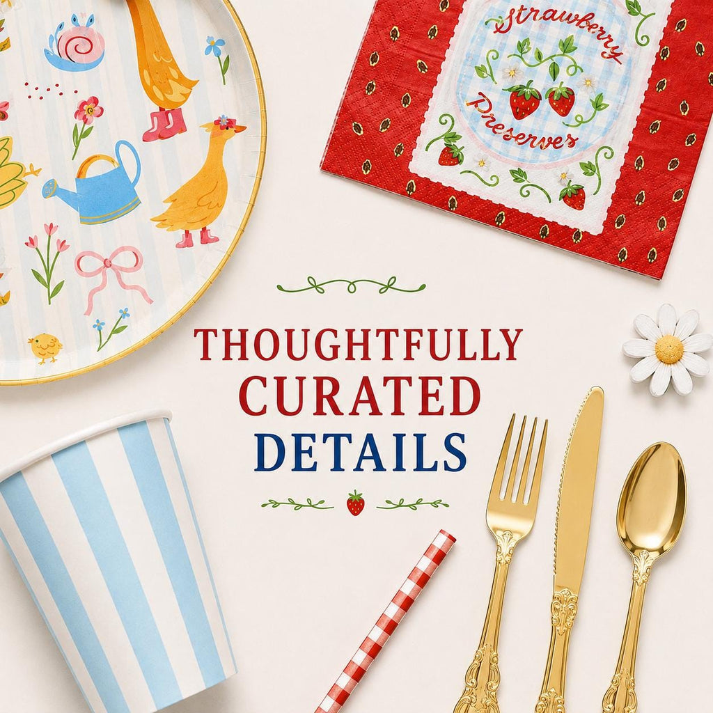 Farm & Garden Party Table Set for 8 | Farmhouse Birthday Tableware