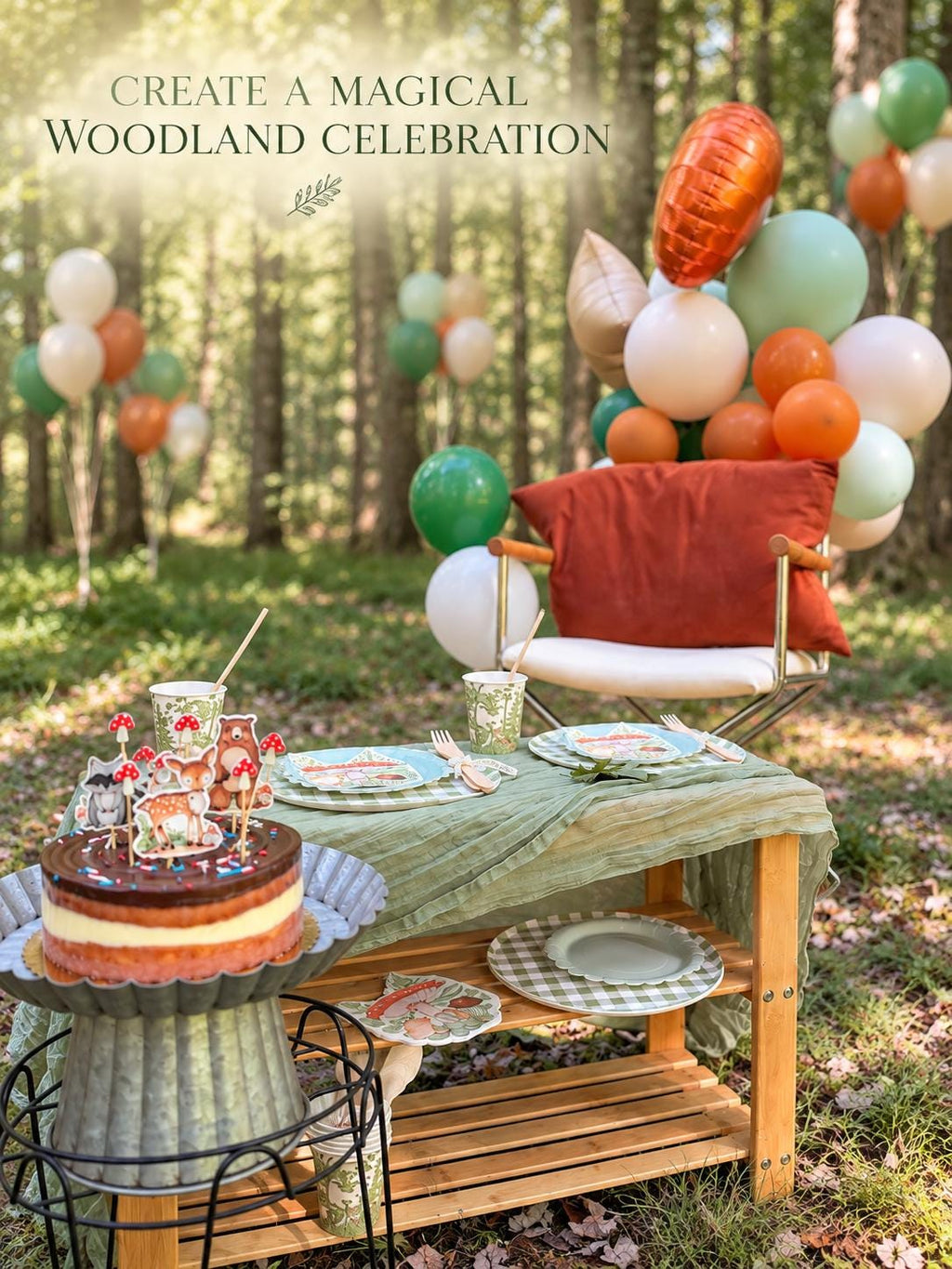 Woodland Party Table Set for 8 | Forest Birthday Tableware