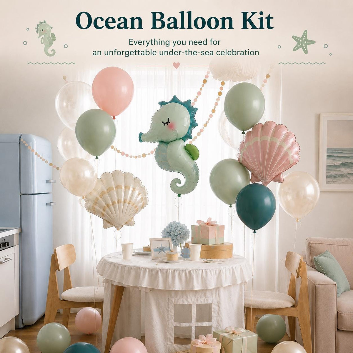 Ocean Balloon Garland Kit | Mermaid Birthday Party Decor