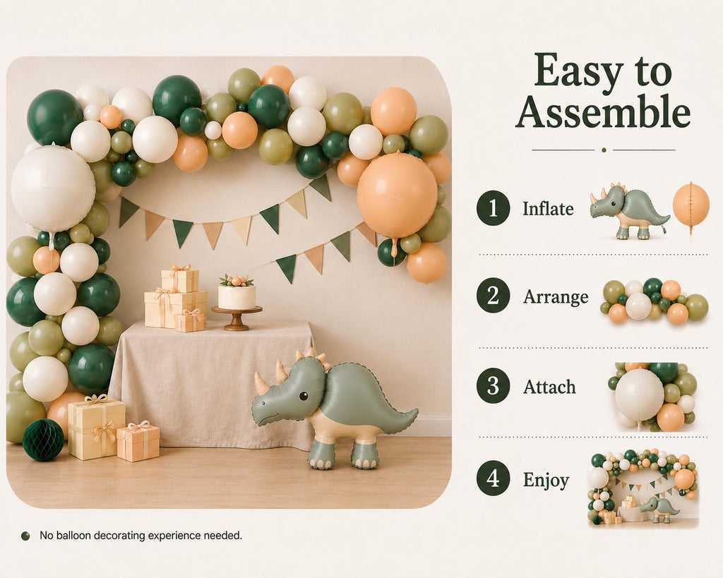 Dinosaur Balloon Garland Kit | Dinosaur Birthday Party Decor
