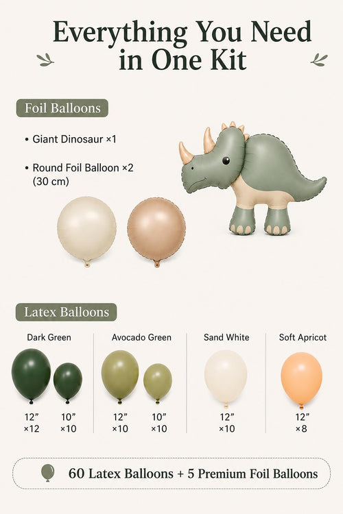 Dinosaur Balloon Garland Kit | Dinosaur Birthday Party Decor