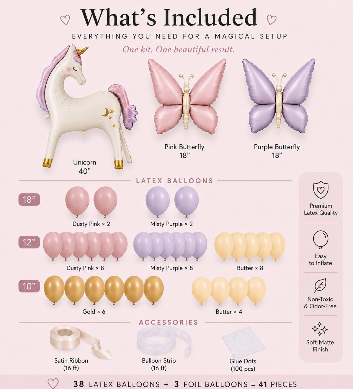 Unicorn Balloon Garland Kit | Unicorn Birthday Party Decor