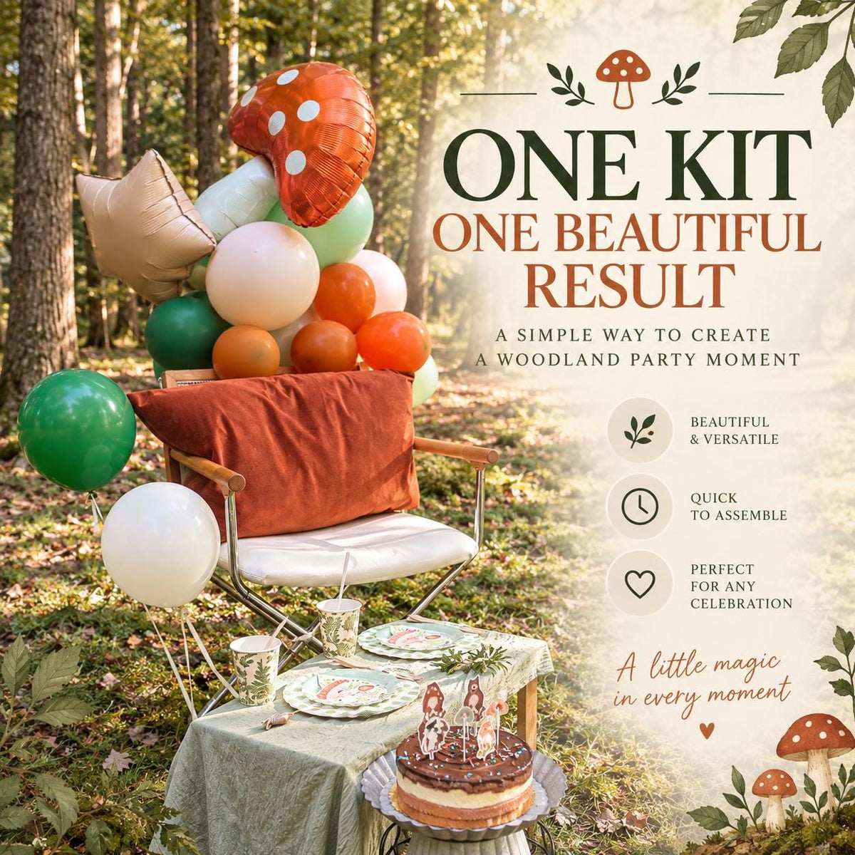 Forest Balloon Garland Kit | Woodland Birthday Party Decor