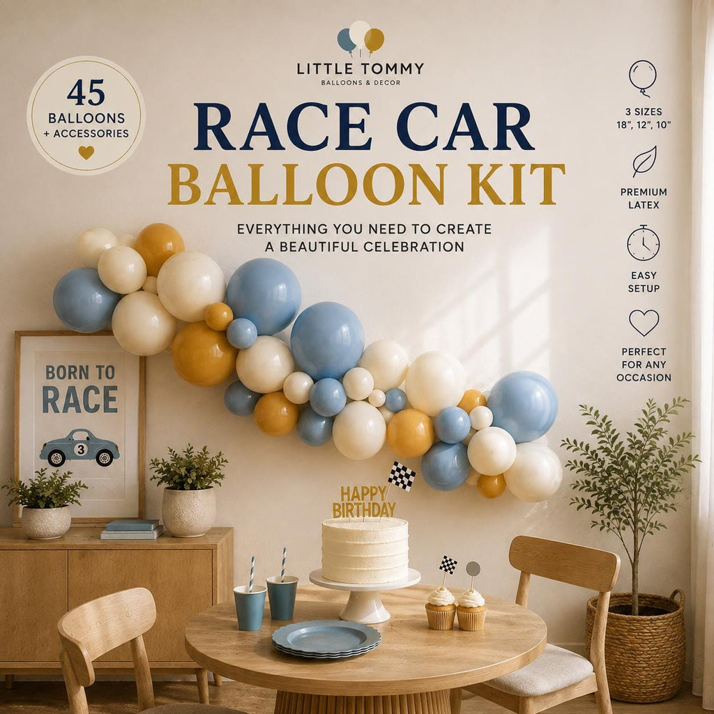 Balloon Garland Kit, 45 Blue White Yellow Balloons, Party Decor