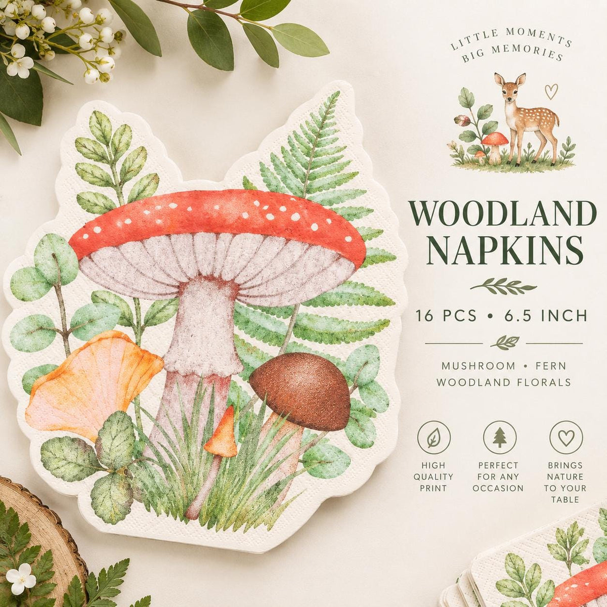 Woodland Party Table Set for 8 | Forest Birthday Tableware